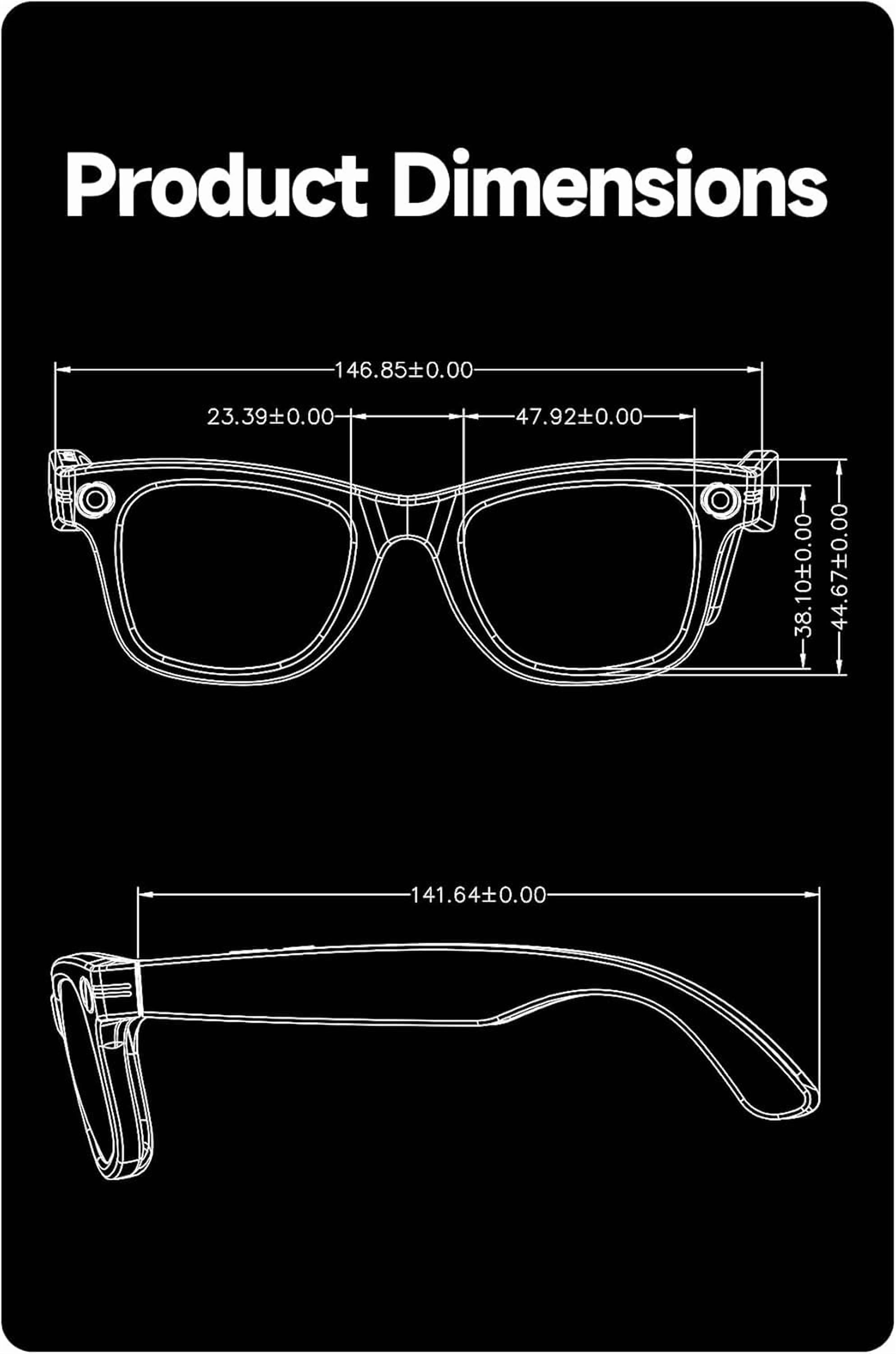 AI Smart Glasses, 800W Camera & 1080P Video, Smart Glasses with Camera and Bluetooth, AI Glasses for Calls & Musi,Uv Protection,Anti-Blue Light Glasses Everyday Wear (Colour Change)