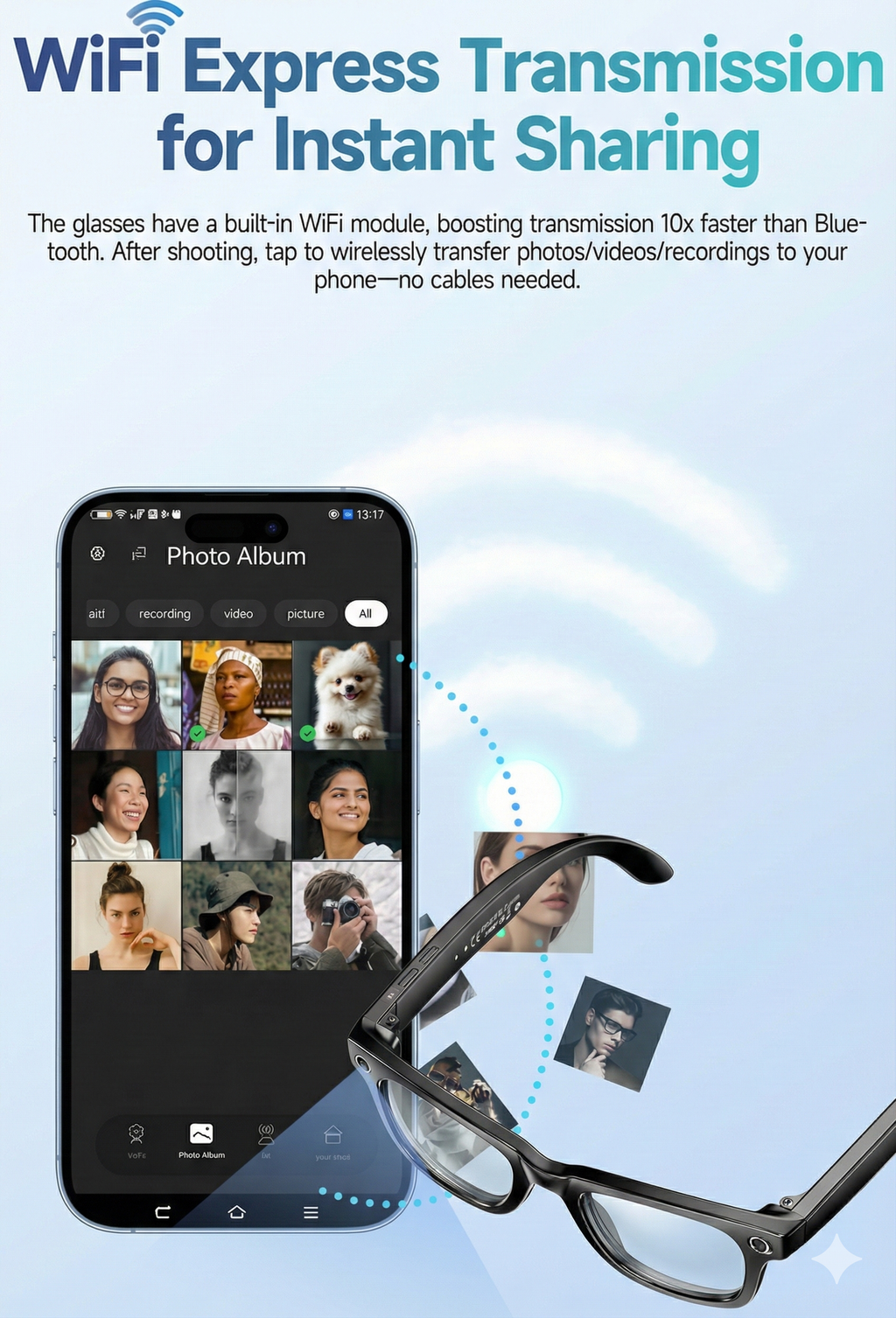 Aether AI Smart Camera Glasses V1